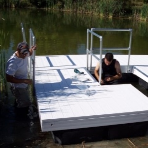 Stationary Dock Installation, easy dock install near me, floating dock installation