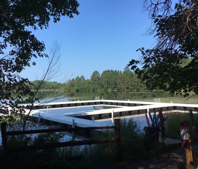 campground dock, swim enclosure, custom docks